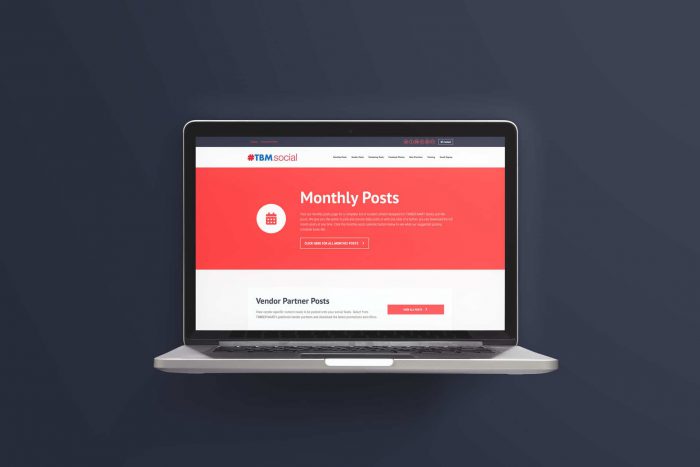 TBM.Social displayed on a MacBook TBM.Social displayed on a MacBook