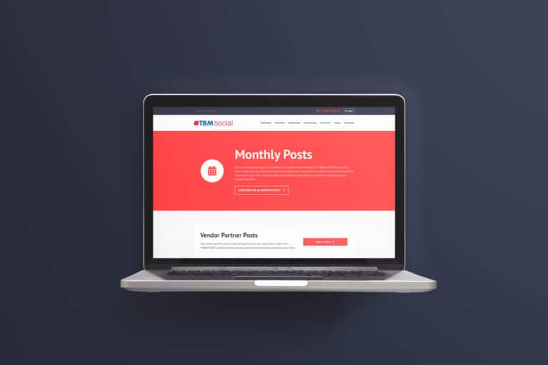 TBM.Social displayed on a MacBook TBM.Social displayed on a MacBook