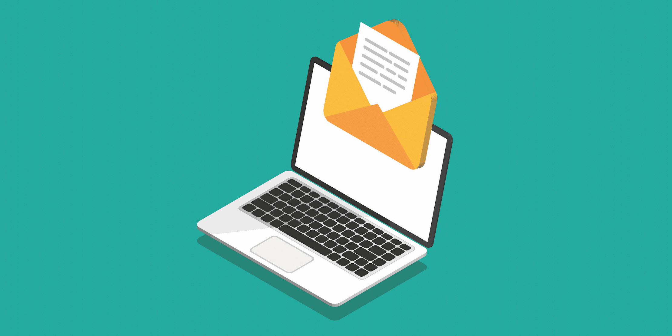 Screen Shot 2021-05-31 at 1.34.48 PM Illustration of an email alert showing up on a laptop