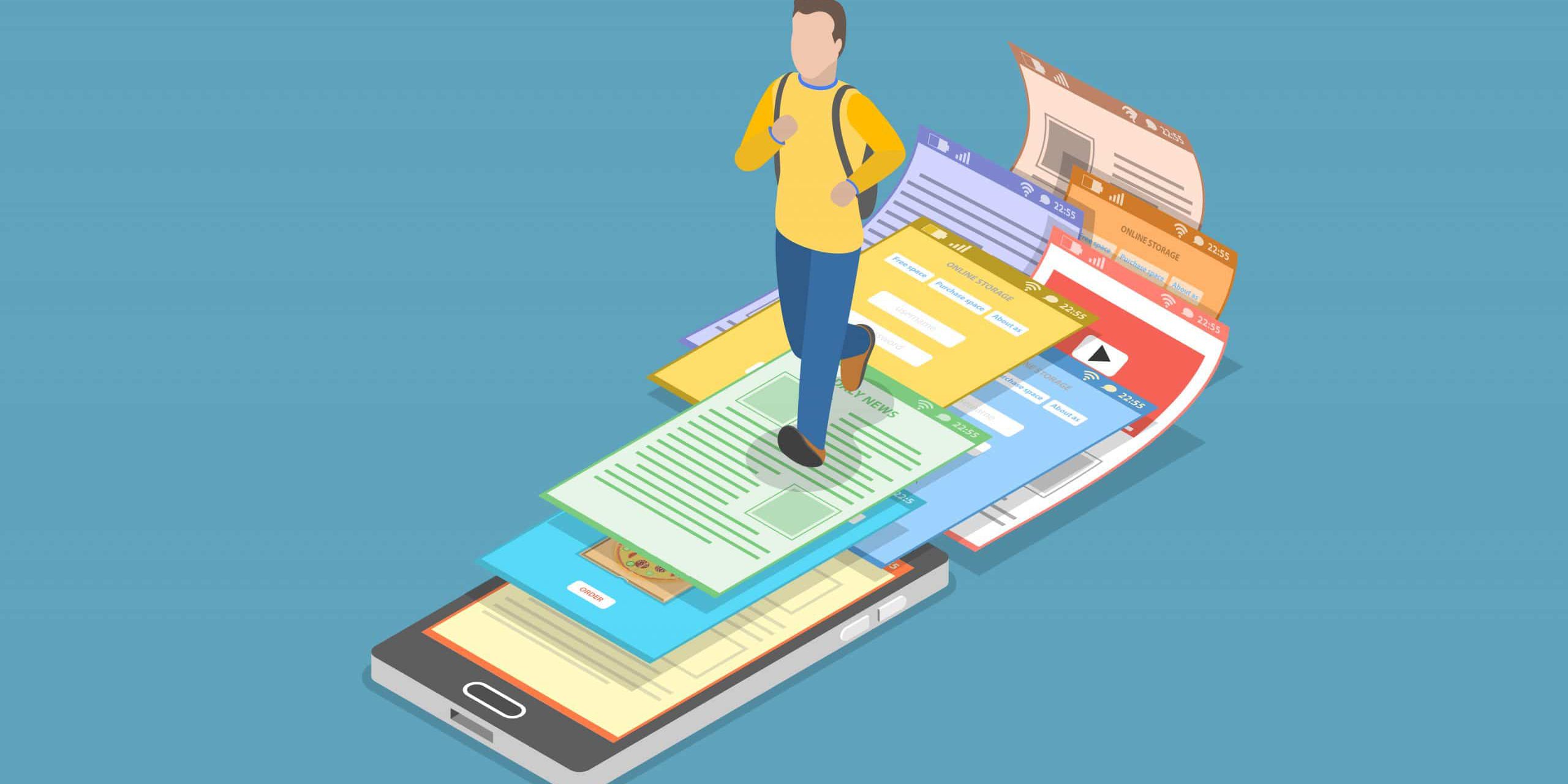 surfing the web illustration