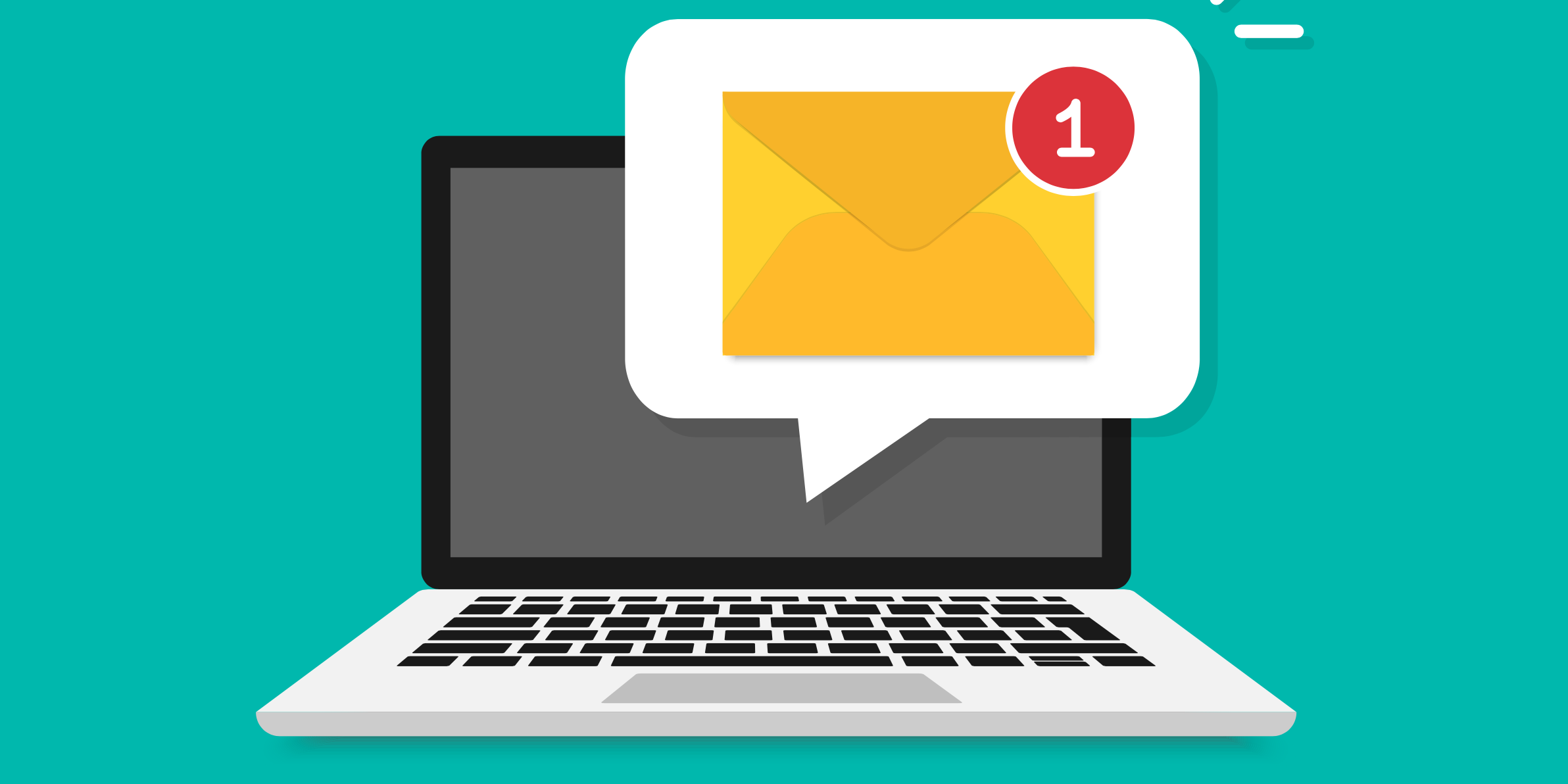 Email Marketing Strategies laptop receiving an email notification