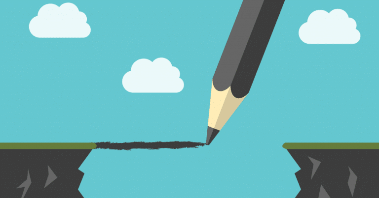 Pencil Drawing Line between cliffs there are two cliffs that are being connected by a line being drawn be a large pencil